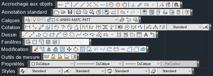 barres-outils classiques